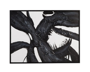 Basset Mirror Shadow Oversized Modern Abstract Art Piece In Cool Blue Tones For Calming Contemporary Spaces Black Canvas,Wood,Resin Frame 7301-045