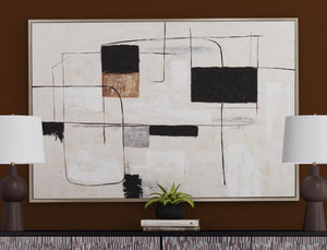 Basset Mirror Quartershot Framed Canvas - Contemporary Abstract Art In Cool Tones For Elegant Home Decor Silver Canvas,Wood,Resin Frame 7301-048