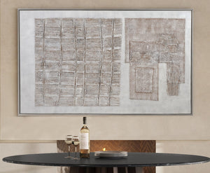 Basset Mirror Counted Days Framed Canvas Art – Modern Neutral Design For Any Room, Perfect Home Décor Accent Silver Canvas,Wood,Resin Frame 7301-055