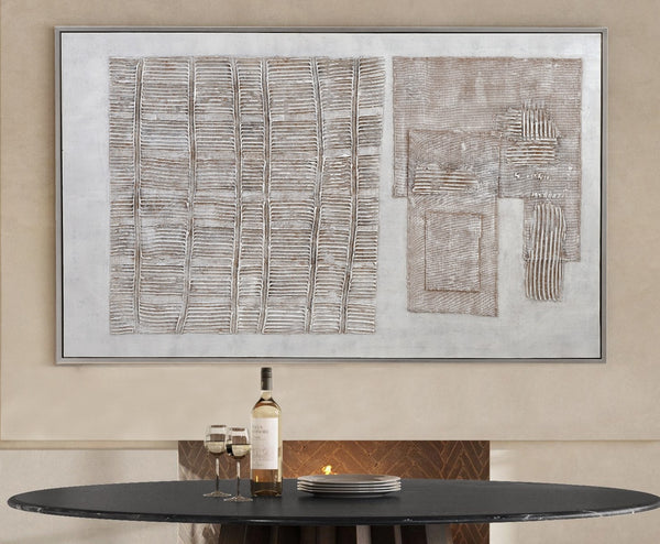 Basset Mirror Counted Days Framed Canvas Art – Modern Neutral Design For Any Room, Perfect Home Décor Accent Silver Canvas,Wood,Resin Frame 7301-055