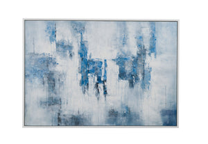 Basset Mirror Perdido Framed Canvas Art - Modern Coastal Abstract Design For Serene Home Decor And Tranquil Spaces White Canvas,Wood,Resin Frame 7301-056