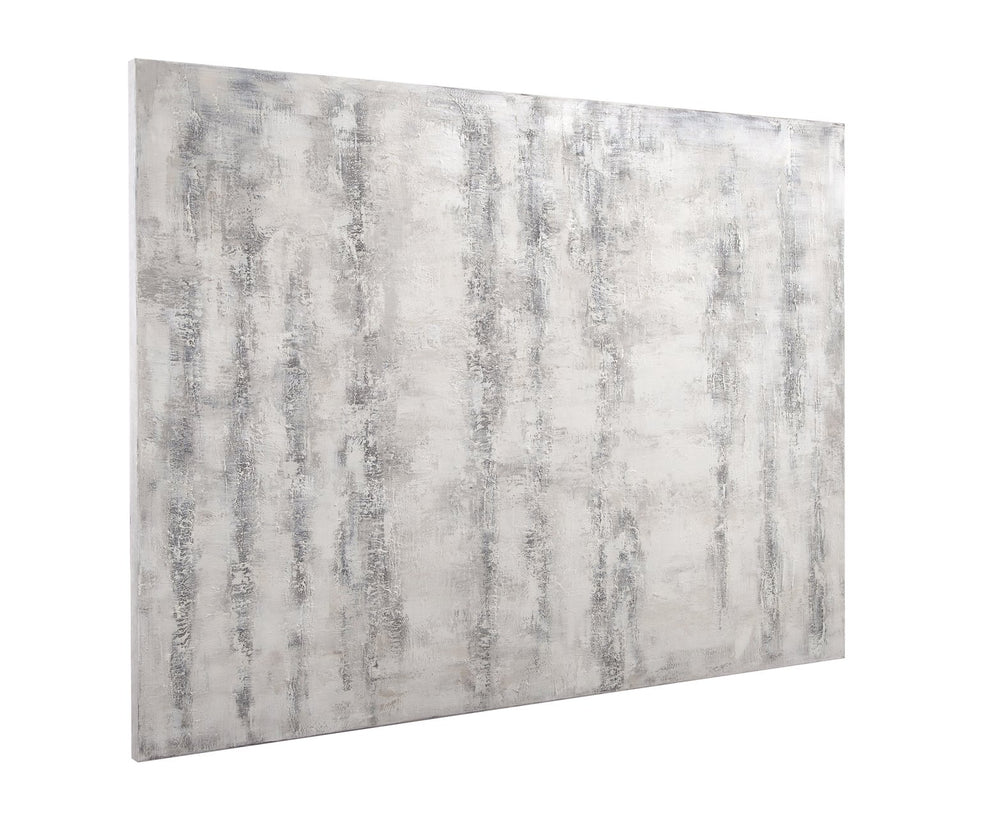 Basset Mirror Shadow Oversized Modern Abstract Art Piece In Cool Blue Tones For Calming Contemporary Spaces Gray Canvas,Wood 7301-061