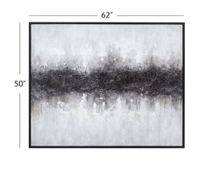 Basset Mirror Divided Framed Canvas - Striking Black And White Abstract Art For Modern Sophisticated Interiors Black Canvas,Wood,Resin Frame 7301-062