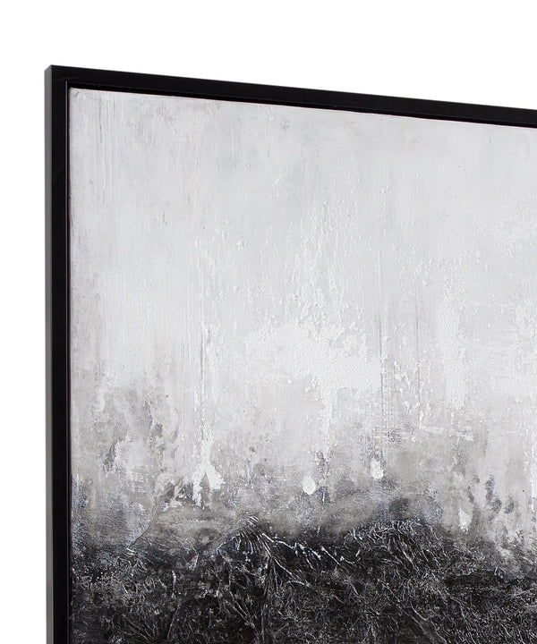 Basset Mirror Divided Framed Canvas - Striking Black And White Abstract Art For Modern Sophisticated Interiors Black Canvas,Wood,Resin Frame 7301-062