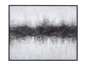 Basset Mirror Divided Framed Canvas - Striking Black And White Abstract Art For Modern Sophisticated Interiors Black Canvas,Wood,Resin Frame 7301-062