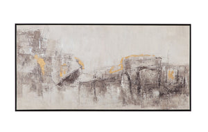 Basset Mirror About Town Framed Canvas – Modern Abstract Art With Gold Accents For Stylish Home Decor Enhancement Black Canvas,Wood,Resin Frame 7301-063