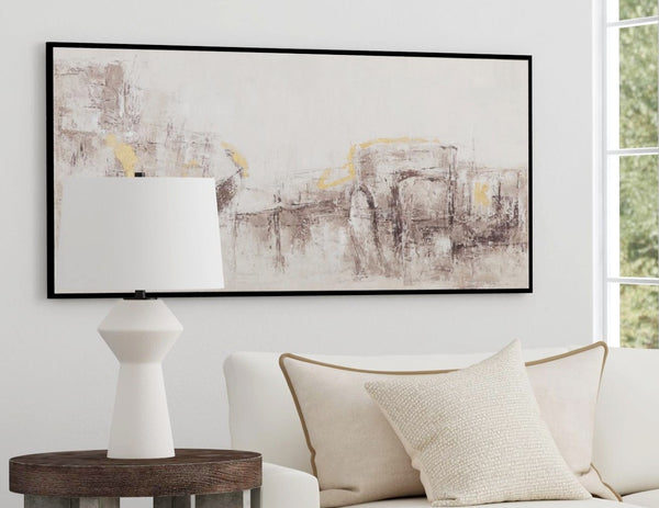 Basset Mirror About Town Framed Canvas – Modern Abstract Art With Gold Accents For Stylish Home Decor Enhancement Black Canvas,Wood,Resin Frame 7301-063