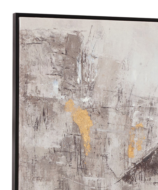 Basset Mirror About Town Framed Canvas – Modern Abstract Art With Gold Accents For Stylish Home Decor Enhancement Black Canvas,Wood,Resin Frame 7301-063