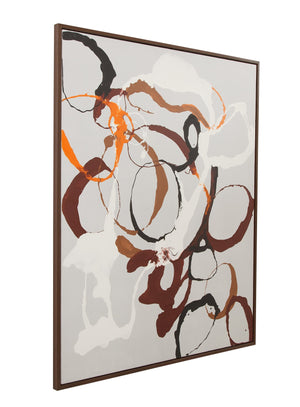 Basset Mirror Carnival Framed Canvas Art – Modern Abstract Design With Warm Tones For Elegant Home Decor Brown Resin 7301-080