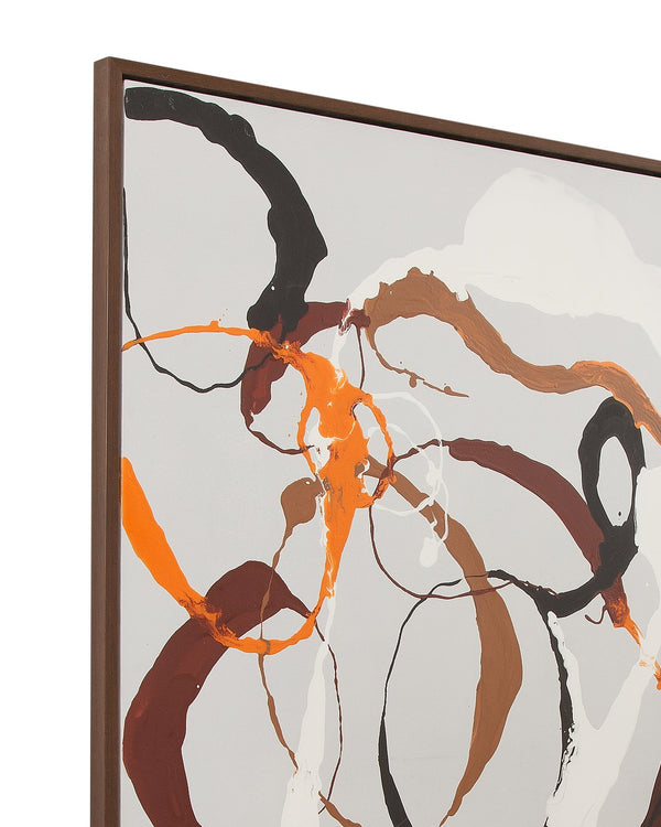 Basset Mirror Carnival Framed Canvas Art – Modern Abstract Design With Warm Tones For Elegant Home Decor Brown Resin 7301-080