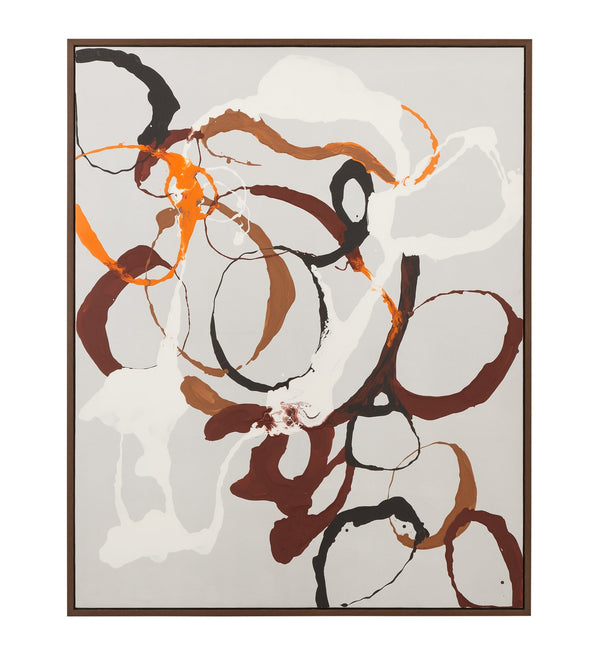 Basset Mirror Carnival Framed Canvas Art – Modern Abstract Design With Warm Tones For Elegant Home Decor Brown Resin 7301-080