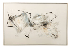 Basset Mirror Gascon Framed Canvas Art - Contemporary Elegance With Cool Abstract Brush Strokes In Silver Frame Silver Resin 7301-081