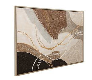 Basset Mirror Portraits Framed Canvas - Modern Minimalist Abstract Art With Sleek Frame In Warm & Cool Tones Silver Resin 7301-082