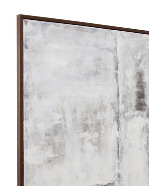 Basset Mirror Triad Framed Canvas - Contemporary Minimalist Wall Art In Cool Tones, Sleek Black Frame Display Brown Resin 7301-083