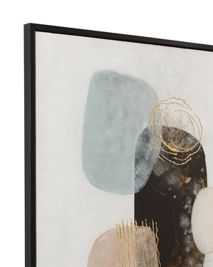 Basset Mirror Athena Framed Canvas Set Of 2 - Modern Organic Art In Sleek Black Frames For Stylish Interiors Black Resin 7301-084