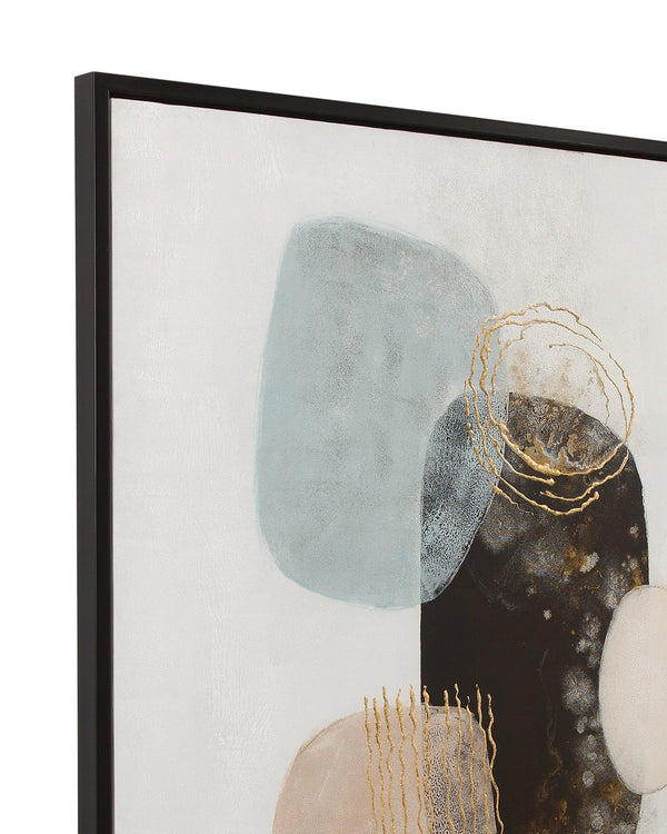 Basset Mirror Athena Framed Canvas Set Of 2 - Modern Organic Art In Sleek Black Frames For Stylish Interiors Black Resin 7301-084