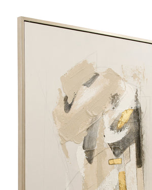 Basset Mirror Spencer Framed Canvas Set Of 2 - Modern Minimalism Art With Soft Palette & Elegant Gold Accents Silver Resin 7301-087