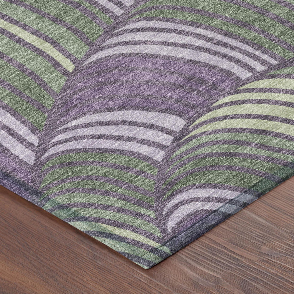9 X 12 Abstract Plum Purple Washable Polyester Indoor Outdoor Area Rug Patio