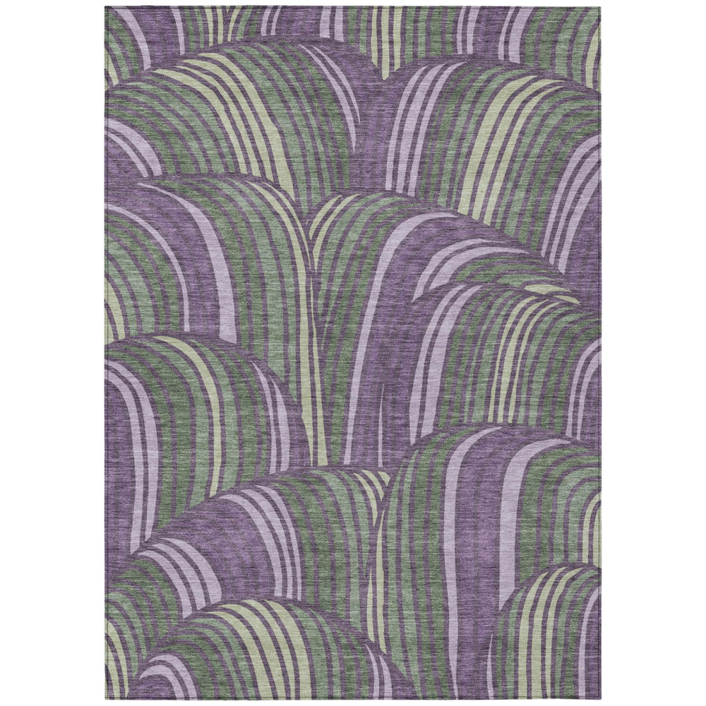 HomeRoots 10 X 14 Abstract Plum Polyester Area Rug Washable for Patio and Living Room 730101