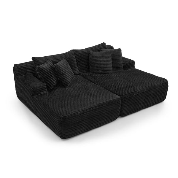 English Elm Two-Seater Lazy Lounge Chair – Plush Velvet Sofa For Cozy Living Rooms & Bedrooms, No Assembly Required W487S00347-GIGA