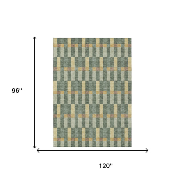 Geometric Polyester Area Rug Washable Indoor Outdoor Stain Resistant Patio Living Room