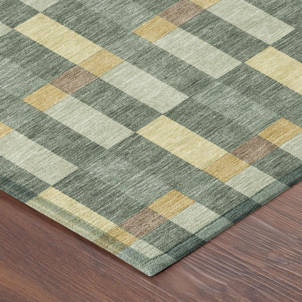 Geometric Polyester Area Rug Washable Indoor Outdoor Stain Resistant Patio Living Room