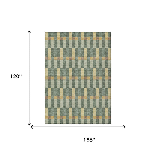 Geometric Polyester Area Rug Washable Indoor Outdoor Stain Resistant Patio Living Room