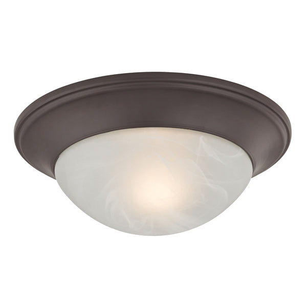 Thomas Lighting Fluor Glass Dome Flush Mount Ceiling Light for Hallways Bedrooms and Powder Rooms 12 inches Bronze 7301FM/10