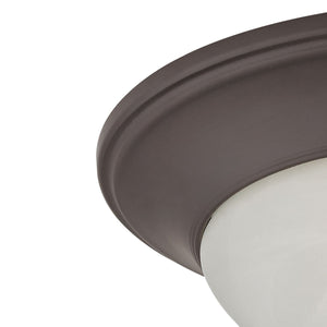 Thomas Lighting Fluor Glass Dome Flush Mount Ceiling Light for Hallways Bedrooms and Powder Rooms 12 inches Bronze 7301FM/10
