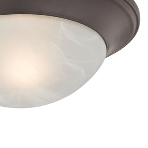 Thomas Lighting Fluor Glass Dome Flush Mount Ceiling Light for Hallways Bedrooms and Powder Rooms 12 inches Bronze 7301FM/10