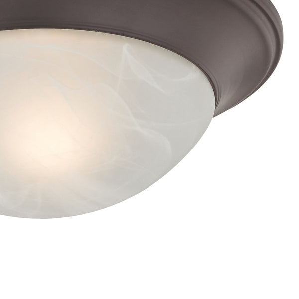Thomas Lighting Fluor Glass Dome Flush Mount Ceiling Light for Hallways Bedrooms and Powder Rooms 12 inches Bronze 7301FM/10