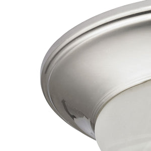 Thomas Lighting Fluor Glass Dome Flush Mount Ceiling Light for Hallways Bedrooms and Powder Rooms 12 inches Nickel 7301FM/20