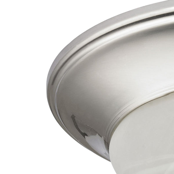 Thomas Lighting Fluor Glass Dome Flush Mount Ceiling Light for Hallways Bedrooms and Powder Rooms 12 inches Nickel 7301FM/20
