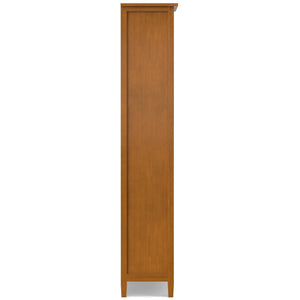 English Elm Warm Shaker 5 Shelf Bookcase Brown Pine - Handcrafted Solid Wood, Light Golden Finish, Adjustable Shelves B136P238605
