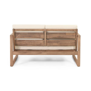 English Elm Outdoor Acacia Hardwood Loveseat Set with Slatted Design and Weather Resistant Cushions 73020.00BBGE