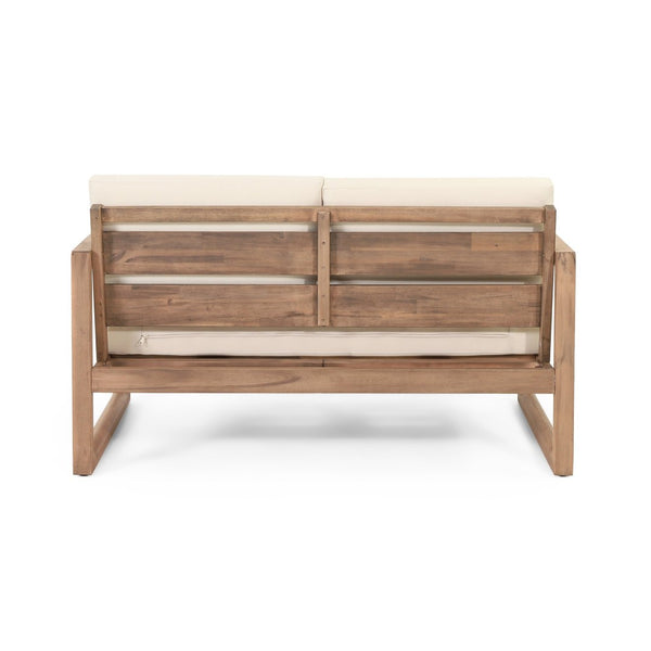 English Elm Outdoor Acacia Hardwood Loveseat Set with Slatted Design and Weather Resistant Cushions 73020.00BBGE