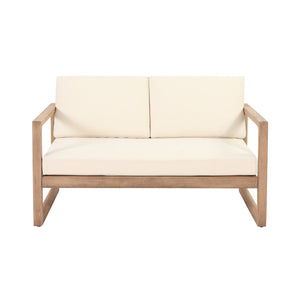 English Elm Outdoor Acacia Hardwood Loveseat Set with Slatted Design and Weather Resistant Cushions 73020.00BBGE