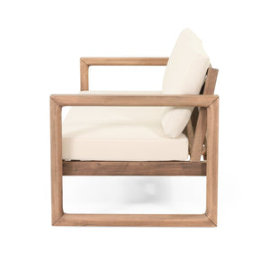 English Elm Outdoor Acacia Hardwood Loveseat Set with Slatted Design and Weather Resistant Cushions 73020.00BBGE