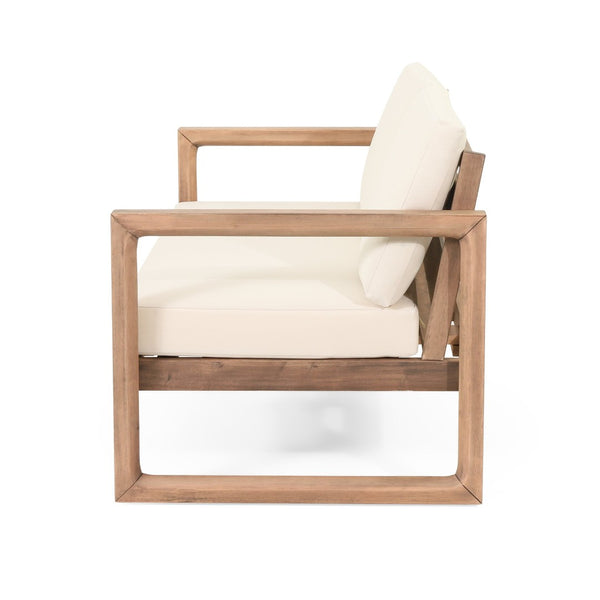 English Elm Outdoor Acacia Hardwood Loveseat Set with Slatted Design and Weather Resistant Cushions 73020.00BBGE