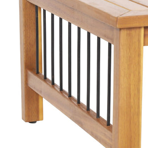 English Elm Outdoor Acacia Wood Loveseat Set with Iron Accents Cushions and Slatted Coffee Table 73021.00BGE