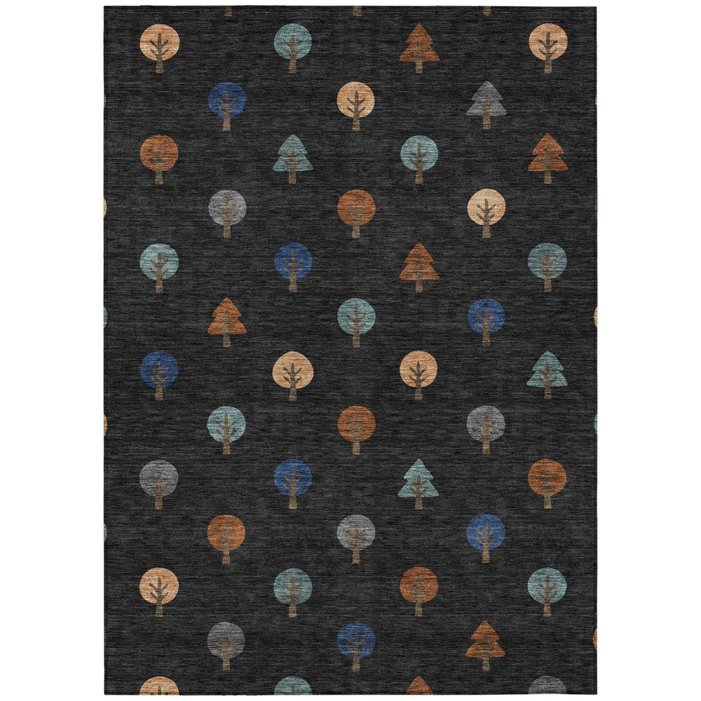 HomeRoots 8x10 Geometric Polyester Area Rug Washable Indoor Outdoor Low Pile Modern 730219
