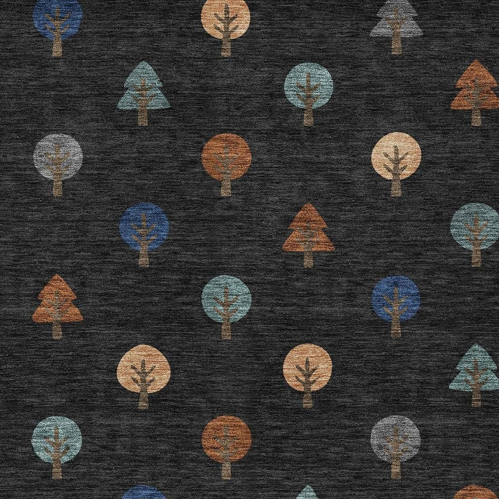 HomeRoots 8x10 Geometric Polyester Area Rug Washable Indoor Outdoor Low Pile Modern 730219