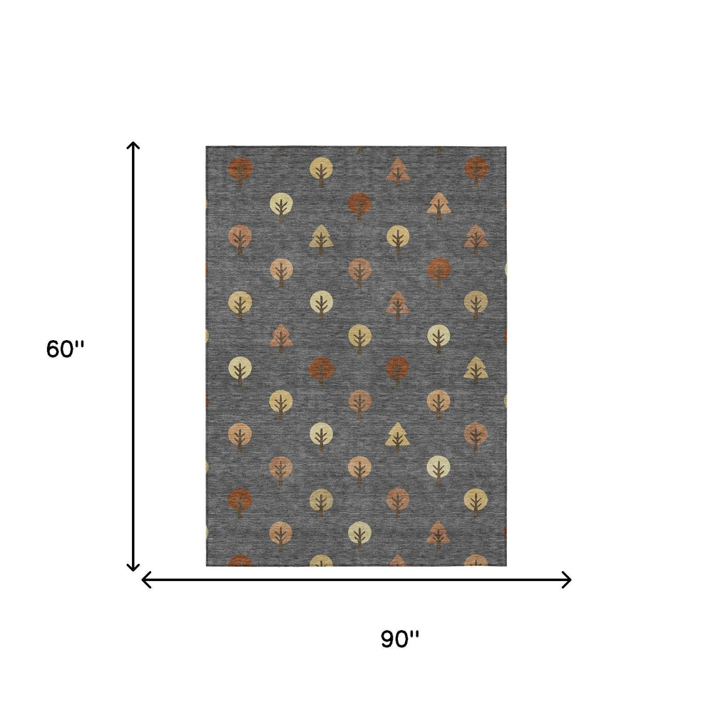Geometric Polyester Area Rug Machine Washable for Indoor Outdoor Patio and Living Room Use