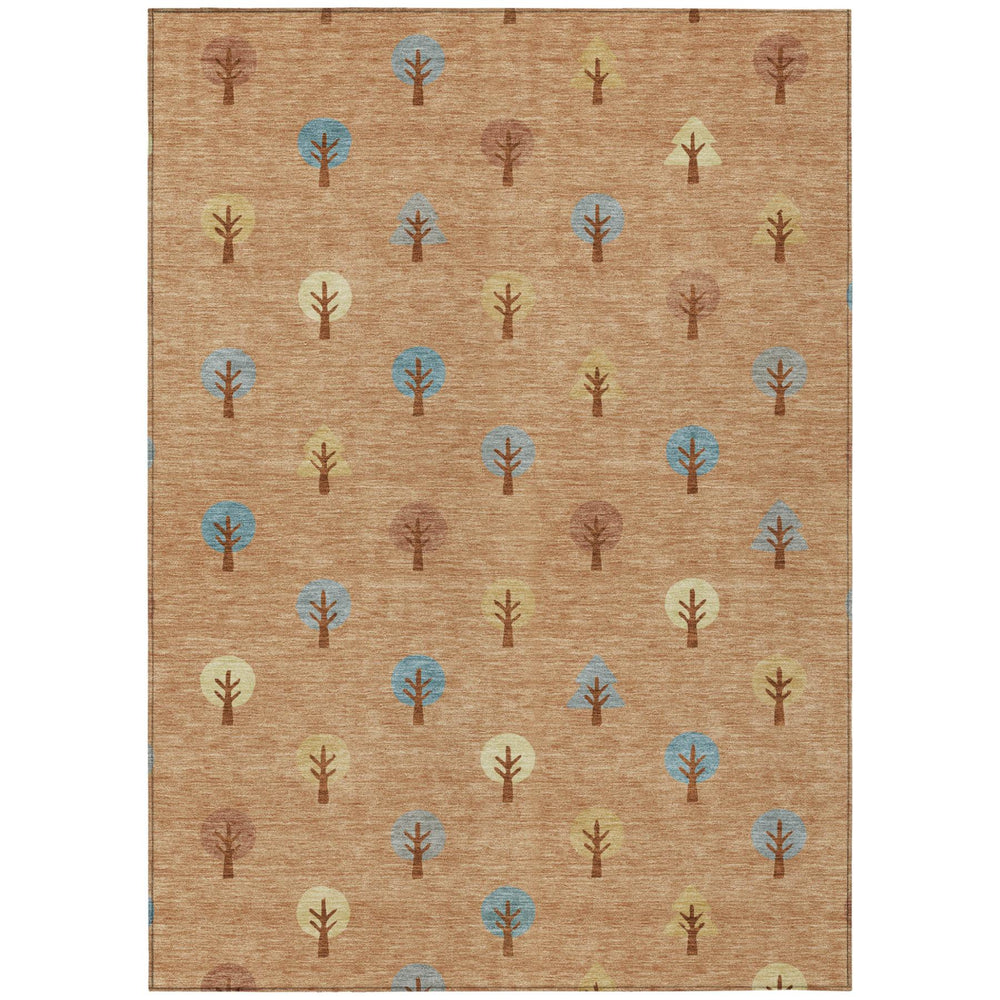 HomeRoots Geometric Polyester Area Rug Washable Indoor Outdoor for Patios Entryways and Living Rooms 5' x 8' 730241