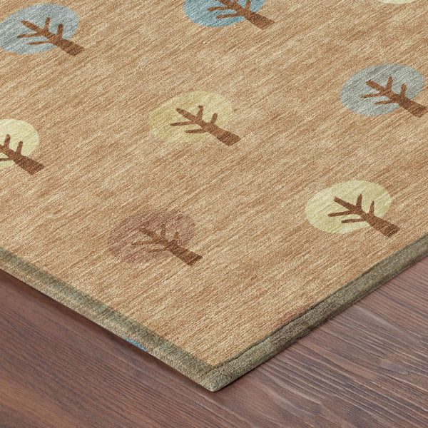 Geometric Polyester Area Rug Washable Indoor Outdoor for Patios Entryways and Living Rooms