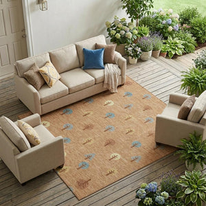 Geometric Polyester Area Rug Washable Indoor Outdoor for Patios Entryways and Living Rooms
