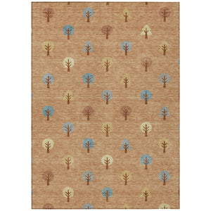 Geometric Polyester Area Rug Washable Indoor Outdoor for Patios Entryways and Living Rooms