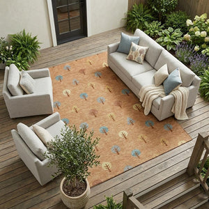Geometric Polyester Area Rug Washable Indoor Outdoor for Patios Entryways and Living Rooms