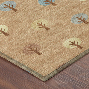 Geometric Polyester Area Rug Washable Indoor Outdoor for Patios Entryways and Living Rooms