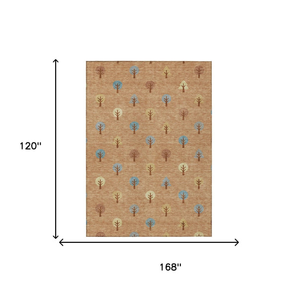 Geometric Polyester Area Rug Washable Indoor Outdoor for Patios Entryways and Living Rooms